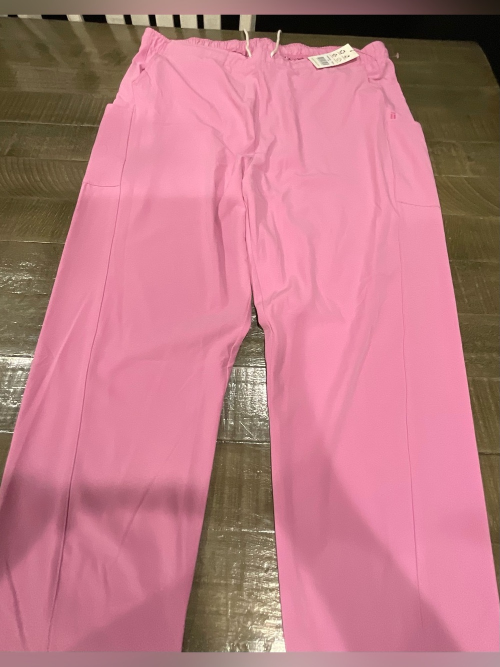 Taara scrubs  Relaxed Wide-Leg Drawstring Pants in Bright Pink